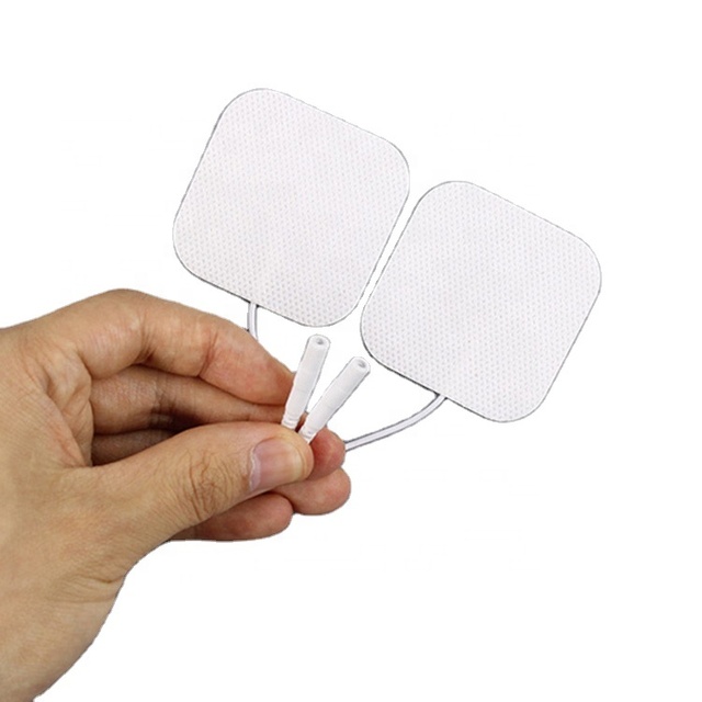 Custom Pin Portable Digital Therapy Machine Electronic Pulse Massager Electronic 5*5cm Square ECG Self Adhesive Electrode Pads
