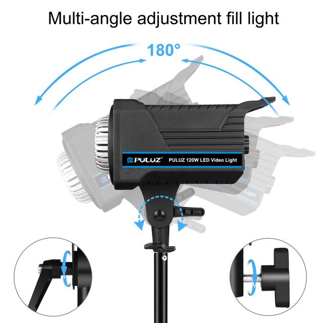Factory Direct PULUZ 220V 120W 3200K-5600K Studio Video Light + 2.8m Light Holder + 65cm Foldable Softbox Photography Kit