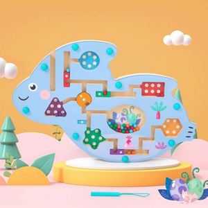 Preschoolers Wooden <b>Puzzle</b> Activity Board Travel Toys Magnetic Busy Board <b>Puzzle</b> Game for Toddlers - Product Image 1