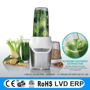 เครื่องปั่นนิวทริ 1000W เครื่องคั้นน้ำผลไม้ เครื่องทำอาหารเพื่อสุขภาพ พร้อมโถทริทันขนาด 1 ลิตร ชุดเครื่องปั่นกันลื่นที่ปลอดภัย เครื่องปั่นนิวทริ - Product Image 1