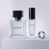 Botol Parfum Kaca Kristal Tinggi 30ml 50ml 100ml Isi Ulang Botol Kaca Persegi Matte Frost