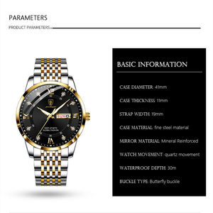 Reloj de Hombre Cronógrafo de Moda Casual Nuevo 836 con Correa de Acero Inoxidable, Cuarzo Empresarial Resistente al Agua y Manecillas Luminosas - Product Image 5