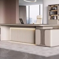 Lusso su misura Executive scrivania a forma di L per CEO Design moderno con bordo in melamina scrivania del gestore dei prezzi di fabbrica