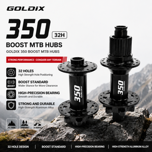 Moyeu de vélo de montagne GOLDIX M350 Boost en alliage d'aluminium, avant/arrière, 32H, roulement étanche, frein à disque 6 boulons, système à cliquet 36T, système J-Bend HG - Product Image 1