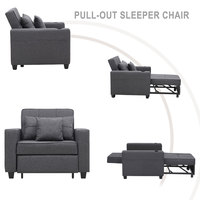 Canapé-lit simple pliable pour hôtel, fauteuil-lit rembourré en lin, vente en gros