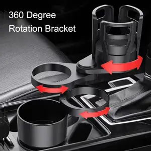 Full New PC 4 In 1 Cupholder Multifunction 360 Rotating Adjustable Base Insert Drinks Organizer Car Cup Holder Expander Adapter