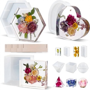 LET'S RESIN 8 Pezzi Stampi in Silicone Grandi e Profondi per Conservazione Bouquet di Fiori con Forma Esagonale - Artigianato in Resina - Product Image 1