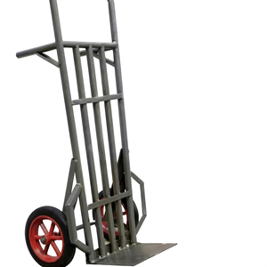Chariot à main en acier à deux roues avec plateforme, usage industriel durable, revêtement en poudre argentée - Product Image 1