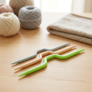 Aiguille à tricoter torsadée AA0088 pour câblage |   Ensemble d'aiguilles à coudre à la main Bodkin, bleu, beige, vert, aiguilles à fil en plastique pour travaux manuels - Product Image 2