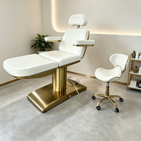 Table de massage à 3 moteurs, lit de spa moderne, lit de beauté électrique esthétique pour cils avec commande au pied, lits de beauté électriques pour soins du visage