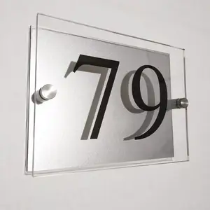 Toptan boş adresi plaklar-Özel Modern ev işaretleri adres plakları ev kapı numarası akrilik kapı işareti isim iş
