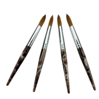 Pinceau à ongles en acrylique de haute qualité, manche en acrylique marron, 100% poils de Kolinsky, tailles 4 6 8 10 12 14 16 18 20 22 24