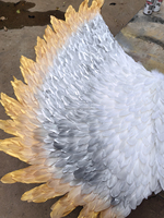 Grand costume d'aile d'ange de fée ailes de plumes de couleur crème transfrontalières pour la décoration de carnaval d'halloween