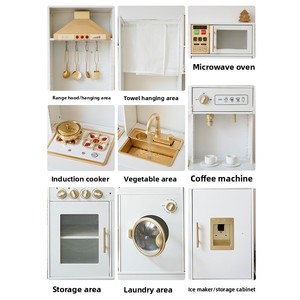 2025 New Fashion <b>Microwave</b> Spray Kitchen Play Cooking <b>Set</b> Montessori Educational Toys for Kids Boys Girls Wooden New Design - Product Image 5