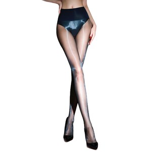 Sexy Ultra Thin Seamless Black Stockings With Mirror Reflective Finish For Clubbing Women's Fashion Scented Nylon Tights - Product Image 5