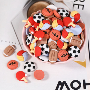 Accesorios de resina para decoración, nuevos dibujos animados de baloncesto, tenis de mesa, Fútbol - Product Image 5