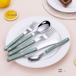 Đám cưới tái sử dụng thép không gỉ Flatware Set với ABS đầy đủ tang xử lý dao muỗng ngã ba đám cưới khách sạn dao kéo nhựa xử lý - Product Image 3