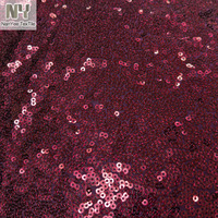 Tissu tricoté extensible Nanyee Textile en gros, couleur bordeaux rouge vin foncé, à paillettes 3MM, pour costumes et vêtements