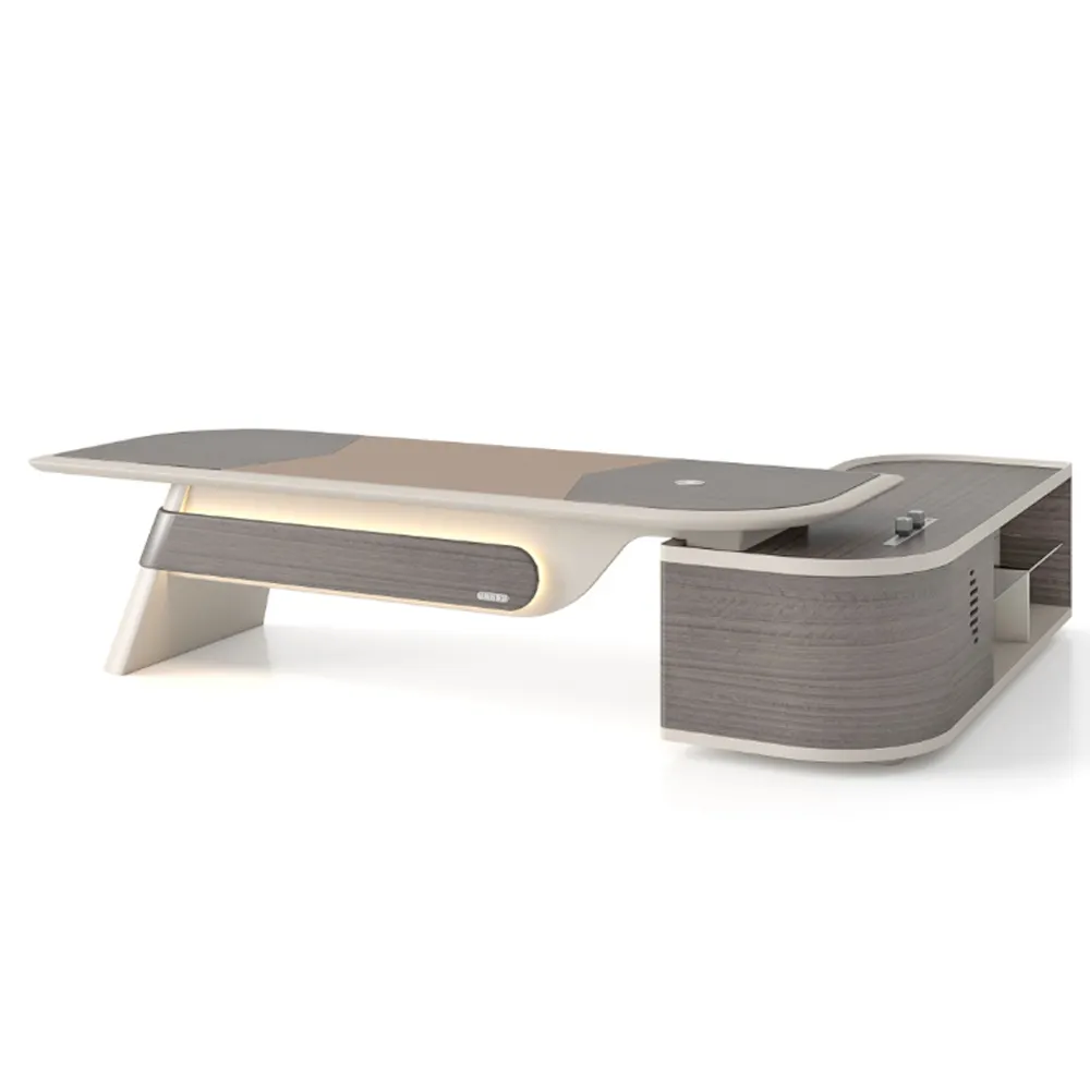 Tavolo da ufficio personalizzato per ufficio di lusso scrivania Executive a forma di modernlo in legno massello tavolo da ufficio