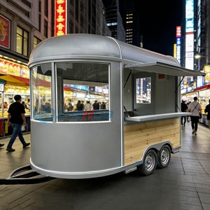 Remorque alimentaire mobile entièrement équipée, chariot de restauration, camion de vente alimentaire à vendre, remorque argentée personnalisable, voiture de restauration - Product Image 1
