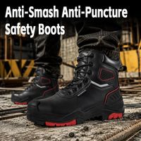 Bottes de sécurité pour hommes, chaussures de sécurité en caoutchouc anti-écrasement et anti-perforation, résistantes à l'usure, résistantes à l'huile, résistantes aux hautes températures