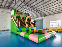 Toboggan gonflable avec mur d'escalade, château gonflable combiné, zone de saut, aire de jeux extérieure pour enfants, qualité commerciale