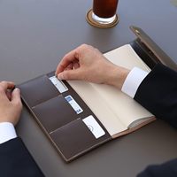 Protège-cahier A5 en cuir PU de haute qualité avec porte-stylo et porte-cartes, personnalisable avec logo