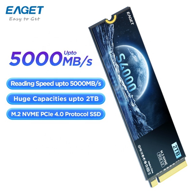 High Capacity NVME Protocol 5000M/S Internal SSD Hard Disk Drives for PC & Laptop 1TB/2TB M.2 PCie 4.0*4 Plastic 5000M/S Disques