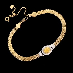 ซินฟลาย ขายส่งเครื่องประดับแฟชั่น กำไลข้อมือทองคำแท้ 18K สีเหลือง 0.40 กะรัต Au750 เครื่องประดับชั้นดี กำไลแบบสั่งทำ - Product Image 1