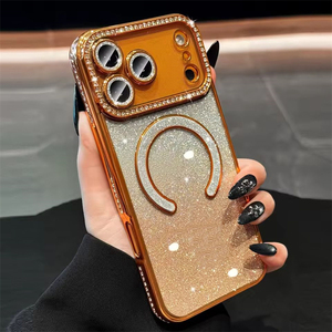 Ốp điện thoại iPhone 17 Pro Max 17 Air mạ kim loại mềm, thiết kế sang trọng, viền kim cương, từ tính, dành cho iPhone 16 15 14 13 12 Pro Max 16 <span class=keywords><strong>Plus</strong></span> - Product Image 4