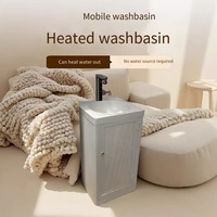 Évier portable commercial pour le lavage des mains, unité mobile autonome, fonction de chauffage, sans canalisation d'eau externe pour salon de beauté