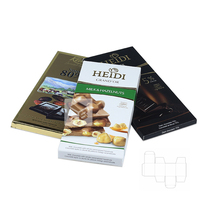 Vente en gros de barres chocolatées entières, boîte d'emballage personnalisée de 350 g, boîte en carton pliable en papier artistique, emballage alimentaire avec rabat à enfoncer