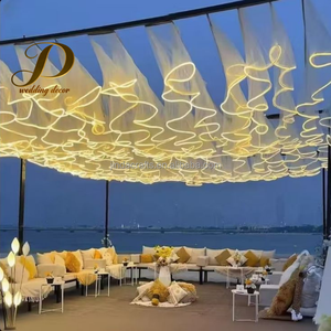 JINDA Promotion : Rideaux de plafond en tissu avec bandes LED pour mariages et hôtels - Product Image 2