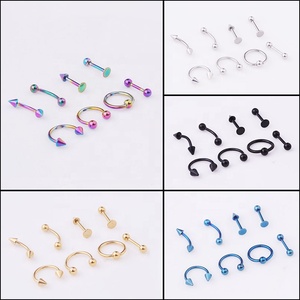 Acier inoxydable multicolore circulaire fer à cheval Clicker Spike <span class=keywords><strong>Piercing</strong></span> lèvre nez anneau ensemble corps <span class=keywords><strong>Piercing</strong></span> <span class=keywords><strong>bijoux</strong></span> <span class=keywords><strong>grossiste</strong></span> - Product Image 2