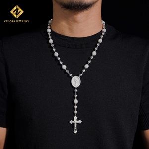 Collar de Diamantes Cultivados en Laboratorio ZUANFA, Cruz de Oro Blanco con Baño de Rodio, Certificado IGI, Lujoso, Unisex, para Uso Diario - Product Image 2