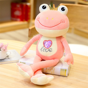 Peluche a Forma di Rana con Corona OEM ODM, Personalizzabile con Logo, Dimensioni e Colore, Ricamo a Cuore, Animale Imbottito per Regalo Promozionale - Product Image 5