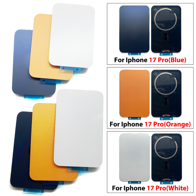 Wholesale Back Glass Housing for iPhone 14 15 16 17 17 Pro Max Rear Door Housing with Wireless NFC Magnet Replacement Parts