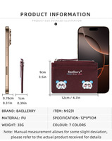 Dompet Kartu Tipis Baru Baellerry untuk Wanita Remaja, Dompet Koin Kulit PU Modis dengan Ritsleting, Dompet Kartu Lipat Dua