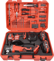 Ensemble d'outils sans fil professionnels 2 pièces : perceuse électrique sans balais 128V au lithium et meuleuse d'angle