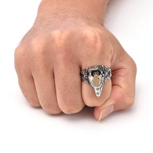 24Mm Roestvrijstalen Ring Zilver Gegoten Oude Egyptische Anubis God Wolf Dier Roestvrij Staal Ringvinger Ring Sieraden 657 - Product Image 5