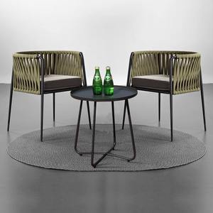 Chaise de jardin moderne et minimaliste en rotin tressé et structure en fer pour balcon ou cour de villa - Product Image 5