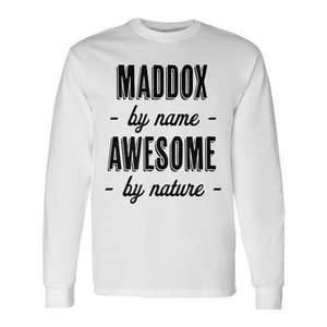 Maddox By Name Awesome By Nature T-shirt à manches longues pour adultes, garçons et jeunes - Product Image 1