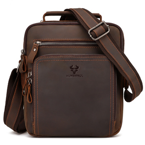 Bolso <span class=keywords><strong>Bandolera</strong></span> de Cuero para <span class=keywords><strong>Hombre</strong></span> HUMERPAUL, Maletín Cruzado de Negocios para el Trabajo, Bolso de Viaje de <span class=keywords><strong>Piel</strong></span> de Vaca Genuina de Alta Calidad para <span class=keywords><strong>Hombre</strong></span> - Product Image 1