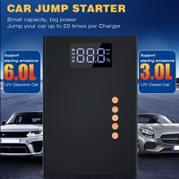 Démarreur de batterie 4 en 1 avec écran numérique, compresseur d'air, courant de crête 1000 A, sortie 120 W, chargement USB-C, kit d'urgence pour voiture et moto