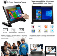 Moniteur tactile de 5 pouces avec écran tactile capacitif 800*480 Interface USB HD-MI pour Raspberry Pi Xbox PS4 PC Mac Window