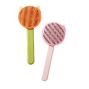 Dini <b>Cat</b> Ear Pet Comb Pink And Green ABS One Click Hair Removal Grooming Tool For <b>Cats</b> And Dogs - Product Image 1