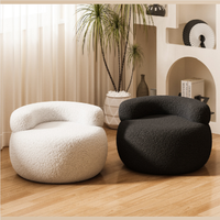 Chaise longue de style italien moderne pour salon et chambre à coucher Chaise de canapé simple en polaire berbère blanche Chaises de détente