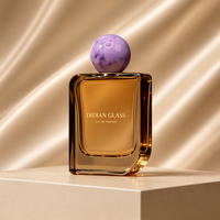 Vente en gros d'usine - Flacon atomiseur de parfum à sertir 50ml 100ml - Flacon de parfum de luxe carré arrondi avec boîte - Flacon de parfum ambré