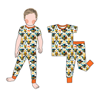 Piyama Anak Little Glow Kids, Grosir, Diskon Besar, Logo Custom, 2 Potong, Motif Lucu, Bahan Bambu, Ringan, dan Bernapas