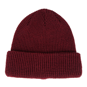 <strong>Custom</strong> High Quality Unisex Recycled Polyester Waffle <strong>Plain</strong> Dyed Knitted Winter Hat Fisherman Waffle Knit <strong>Beanie</strong> - Product Image 4
